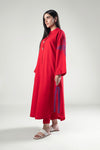 2 Pc Embroidered Crosshatch Slub Suit