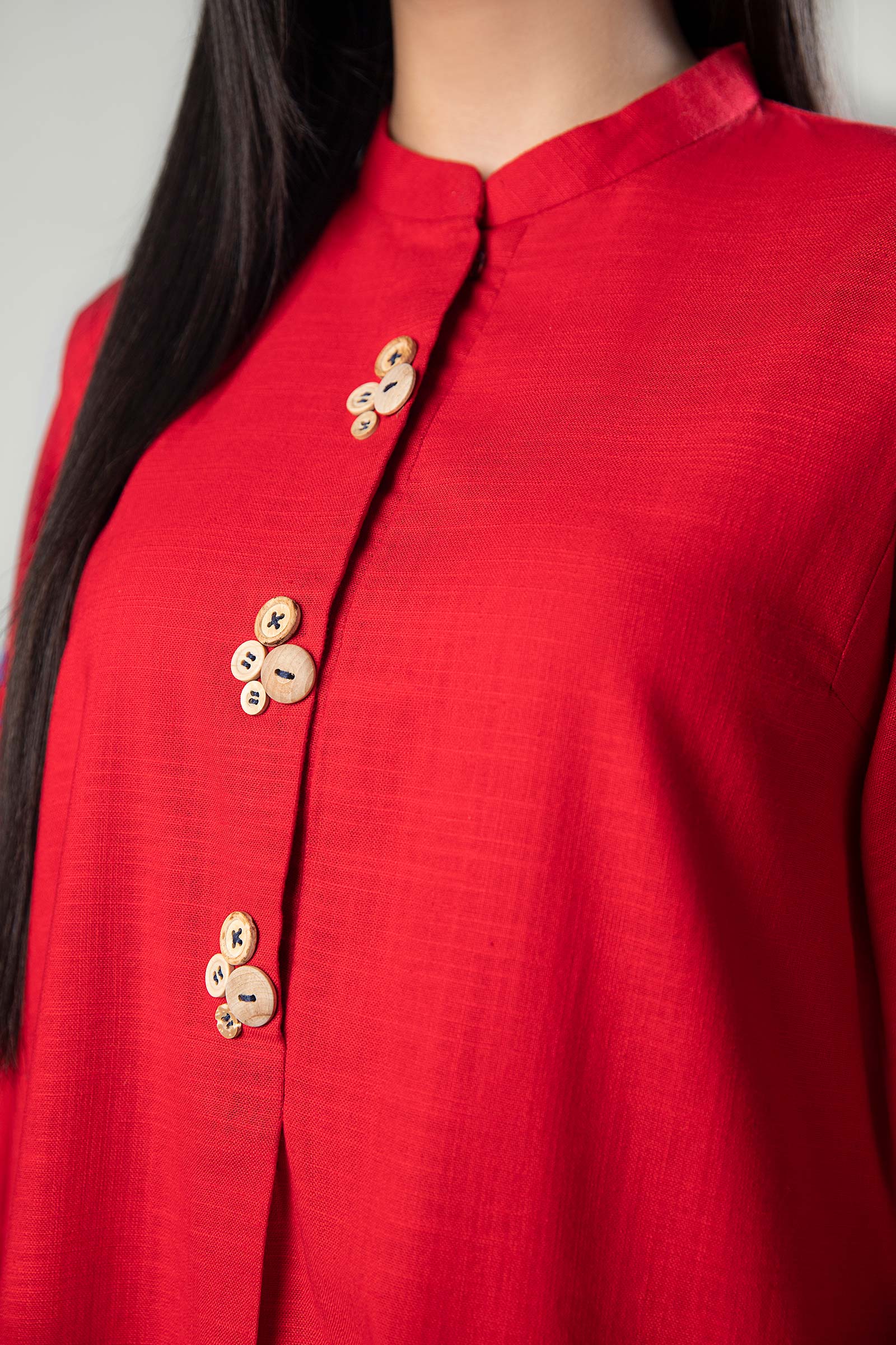 2 Pc Embroidered Crosshatch Slub Suit