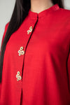 2 Pc Embroidered Crosshatch Slub Suit