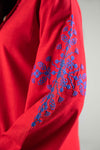 2 Pc Embroidered Crosshatch Slub Suit