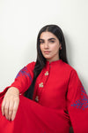 2 Pc Embroidered Crosshatch Slub Suit