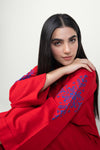 2 Pc Embroidered Crosshatch Slub Suit
