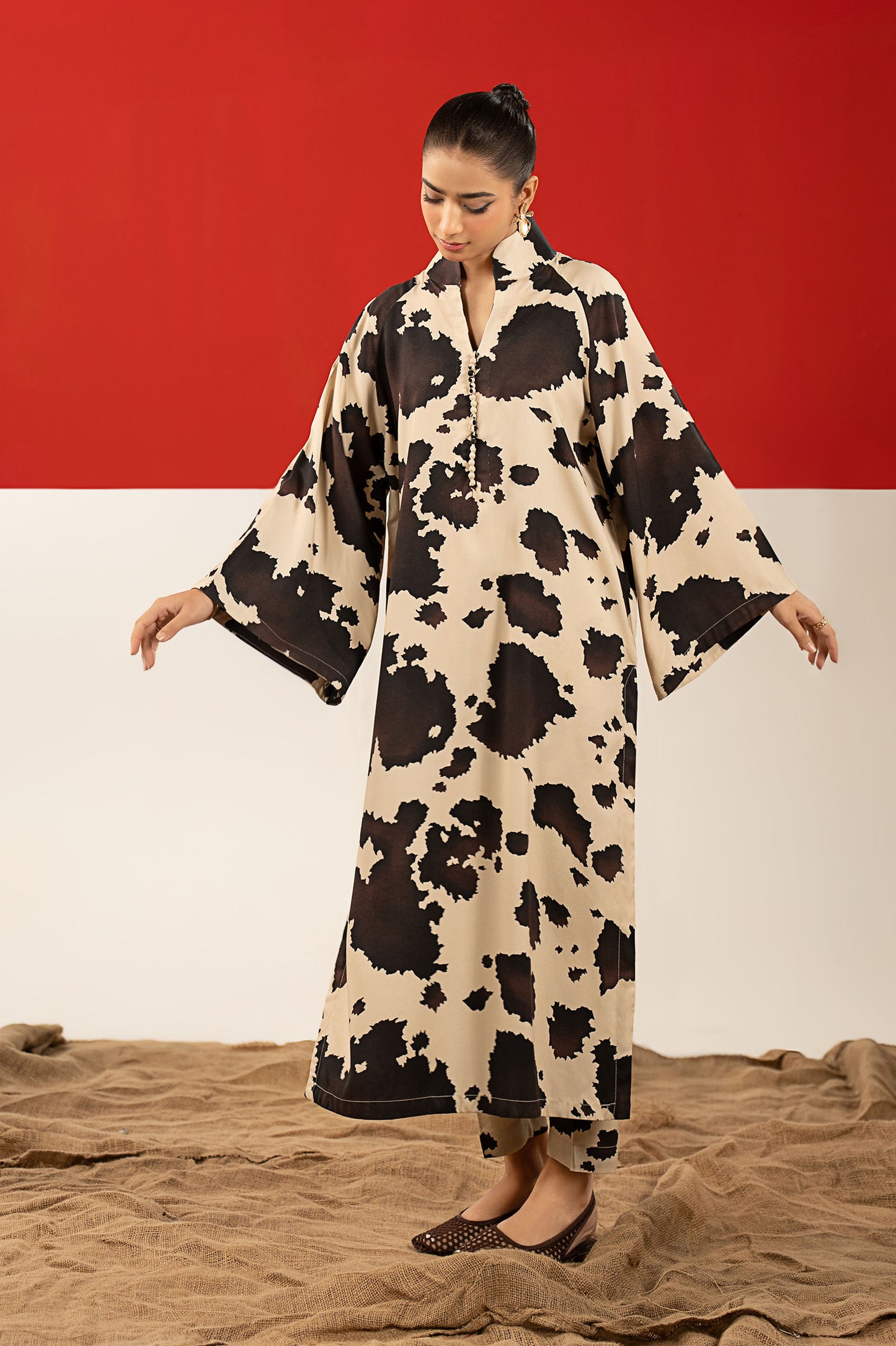2 Pc Printed Twill Suit