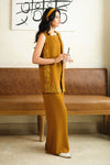 2 Pc Embroidered Wrinkle Crepe Suit