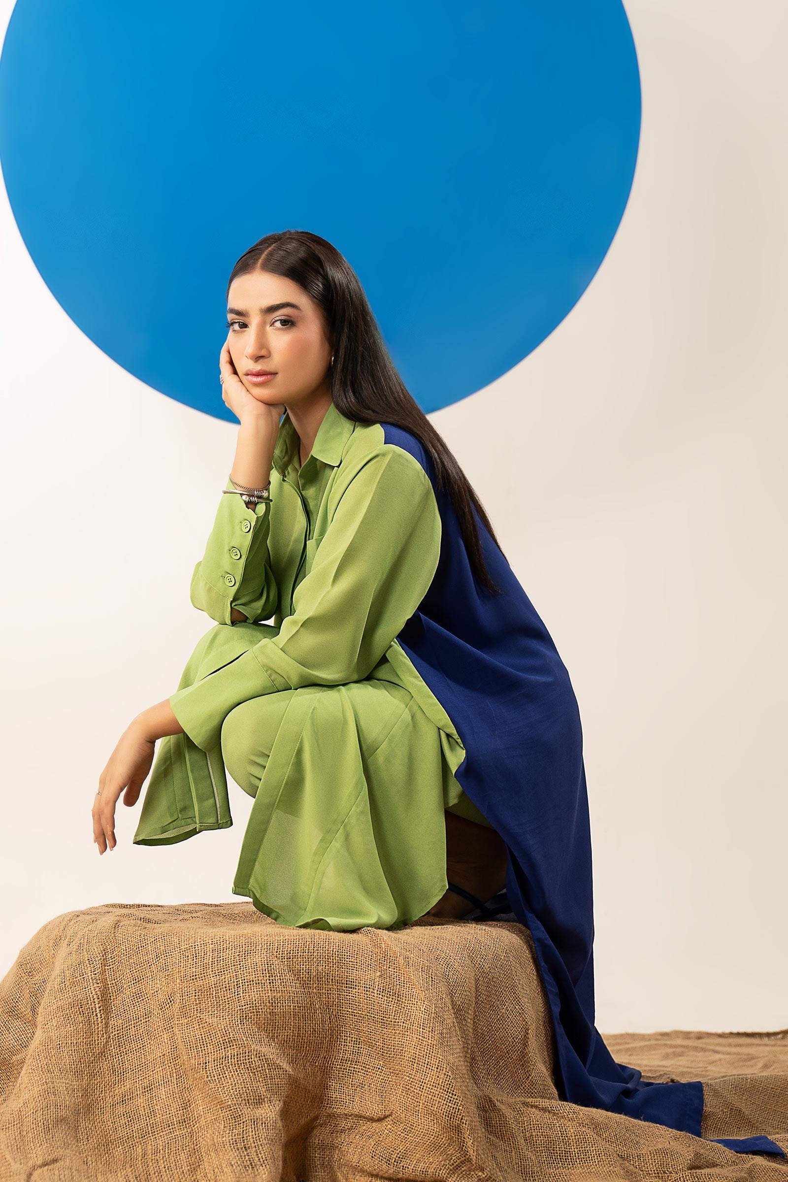 2 Pc Dyed Georgette Suit