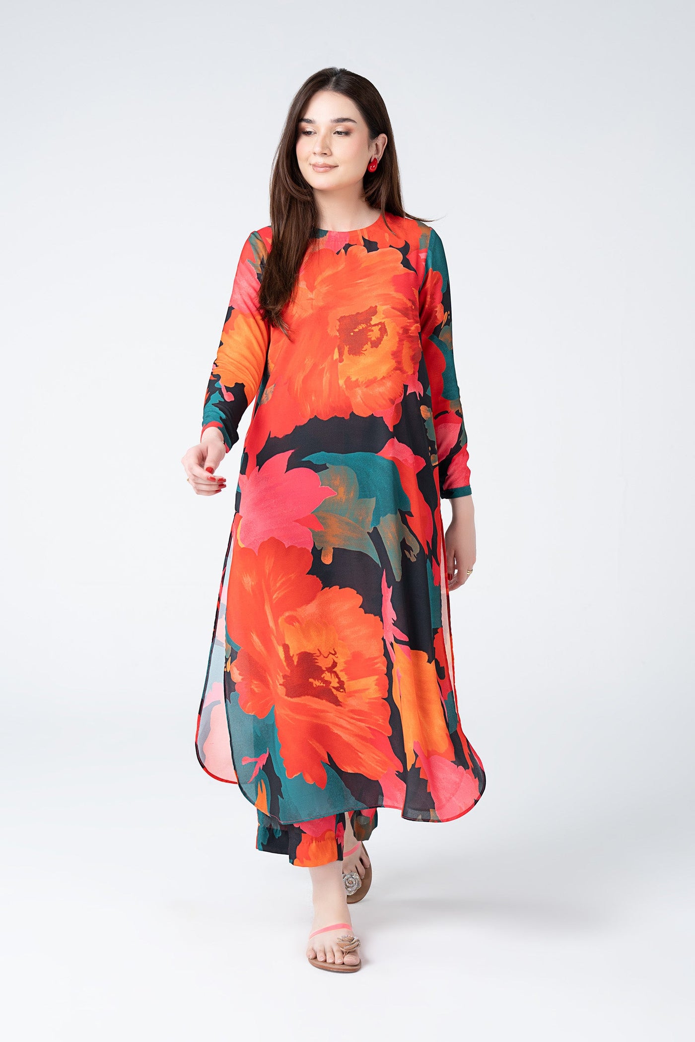 2 Pc Dyed Georgette Suit