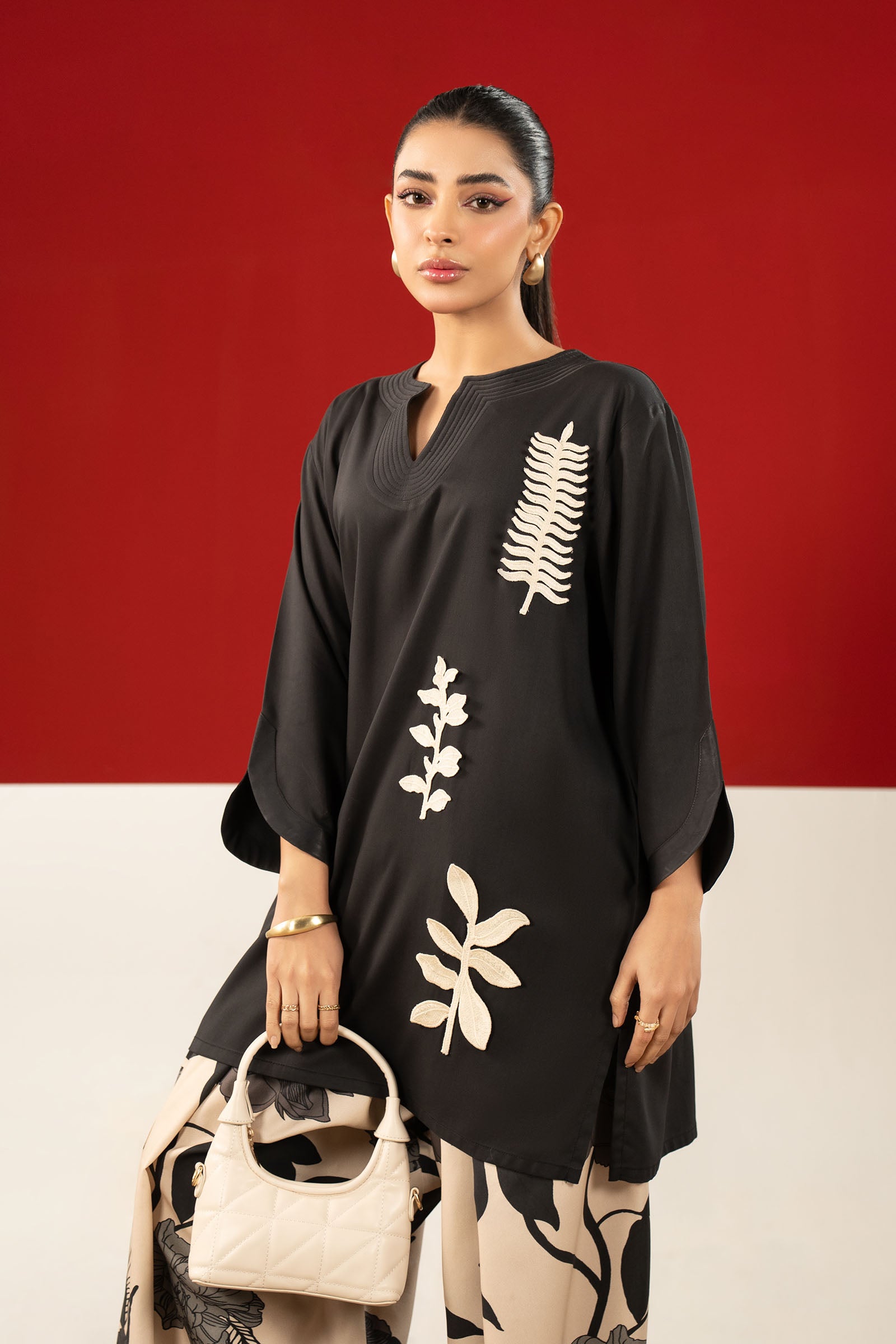 2 Pc Embroidered Twill Suit