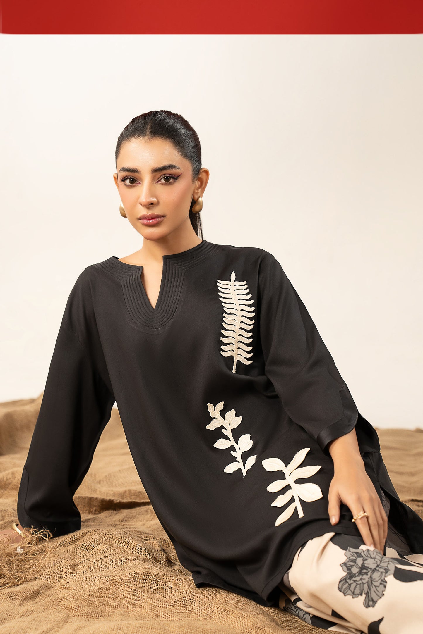 2 Pc Embroidered Twill Suit