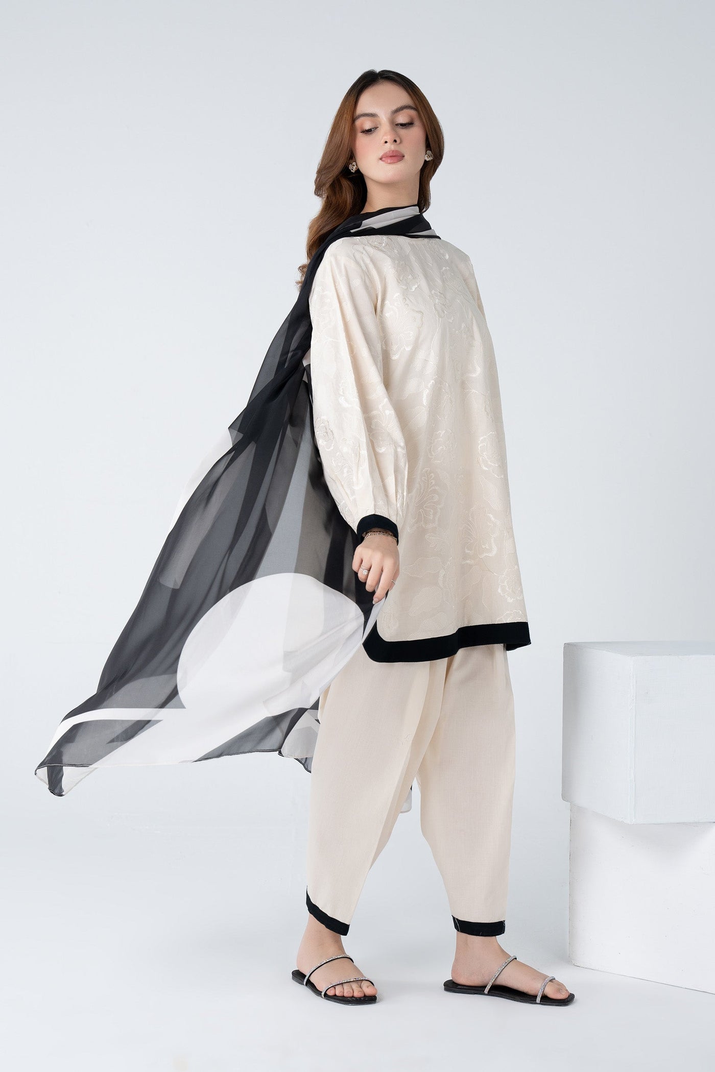 3 Pc Printed Cambric Suit