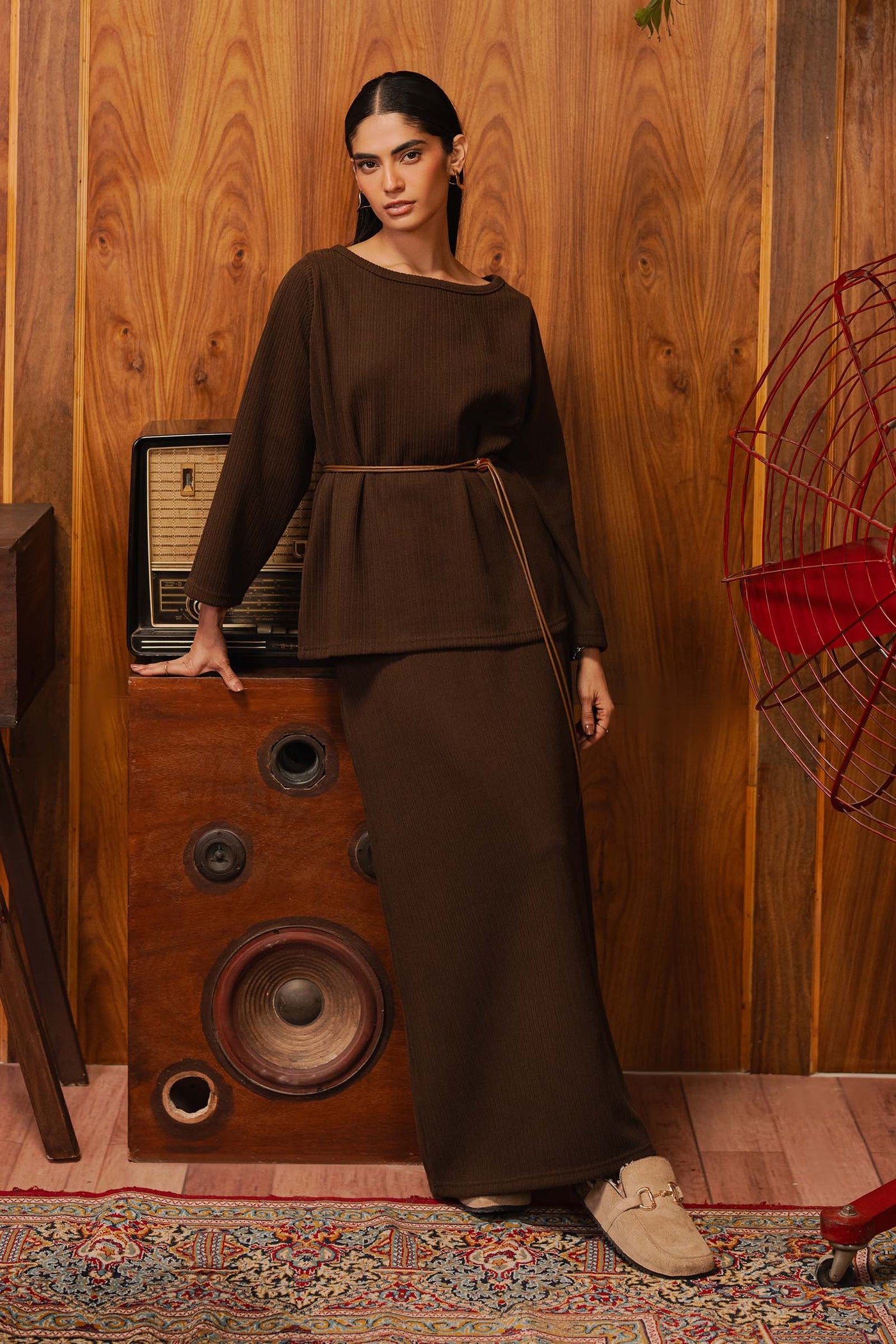 Solid Maxi Skirt Set