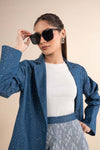 Embellished Denim Blazer