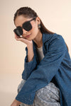 Embellished Denim Blazer