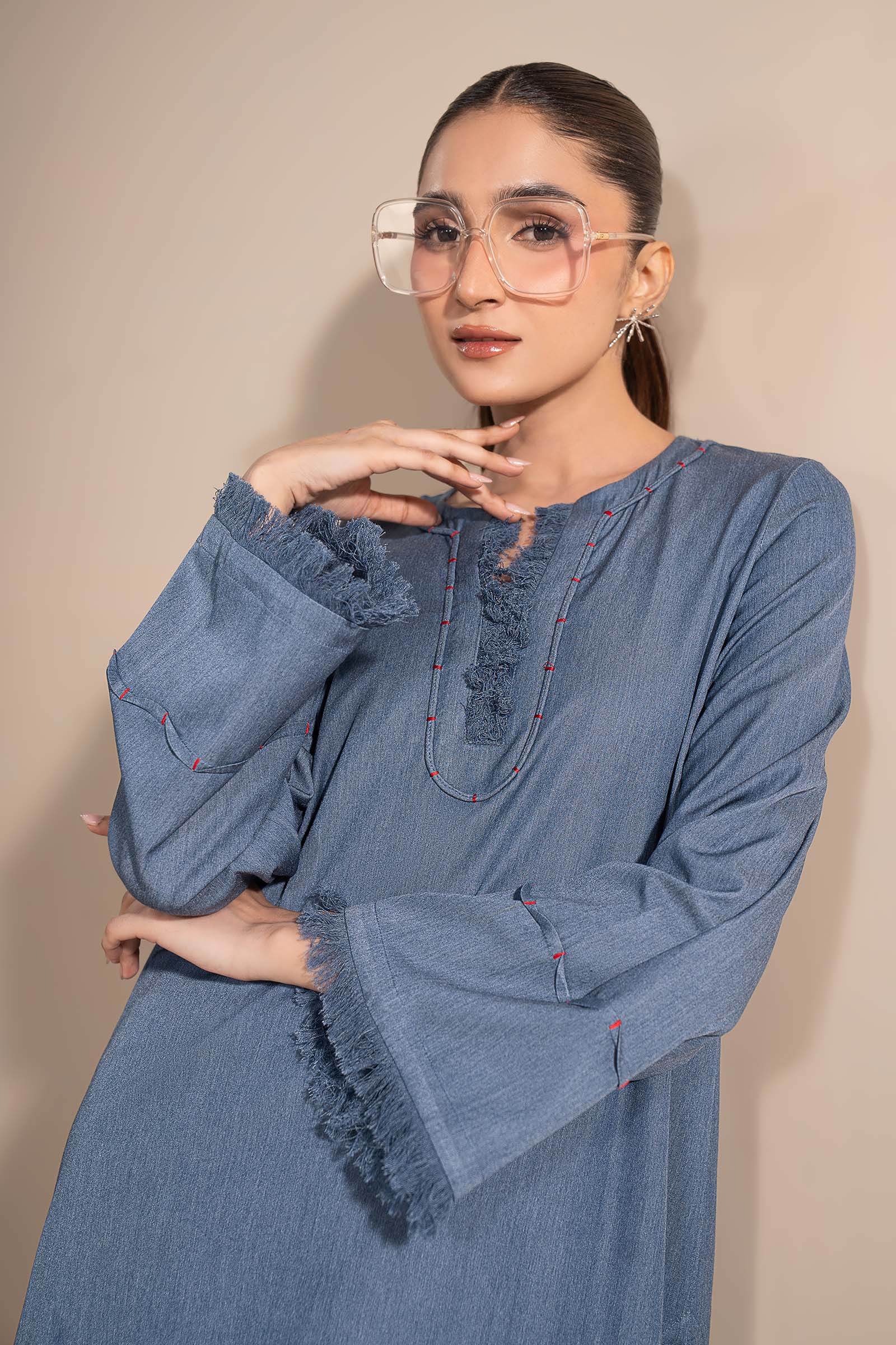 2 Pc Dyed Denim Suit