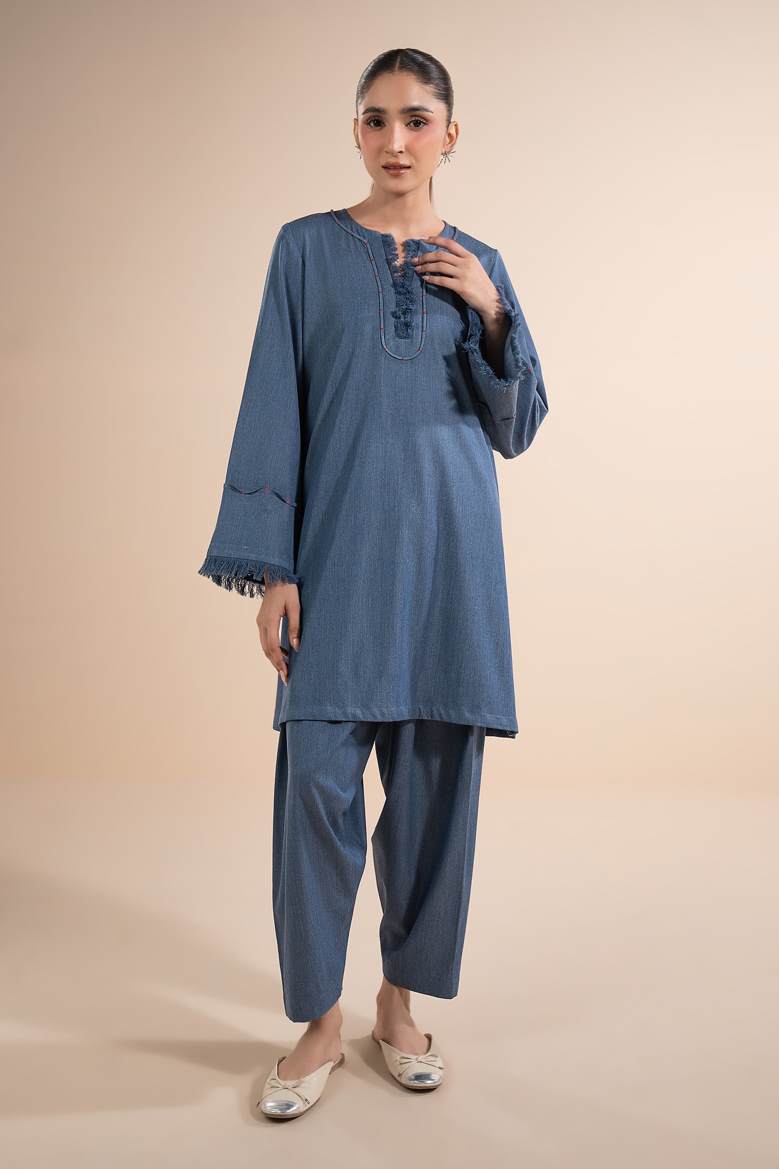 2 Pc Dyed Denim Suit