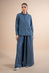 2 Pc Embellished Denim Suit