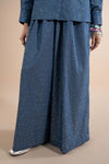 2 Pc Embellished Denim Suit