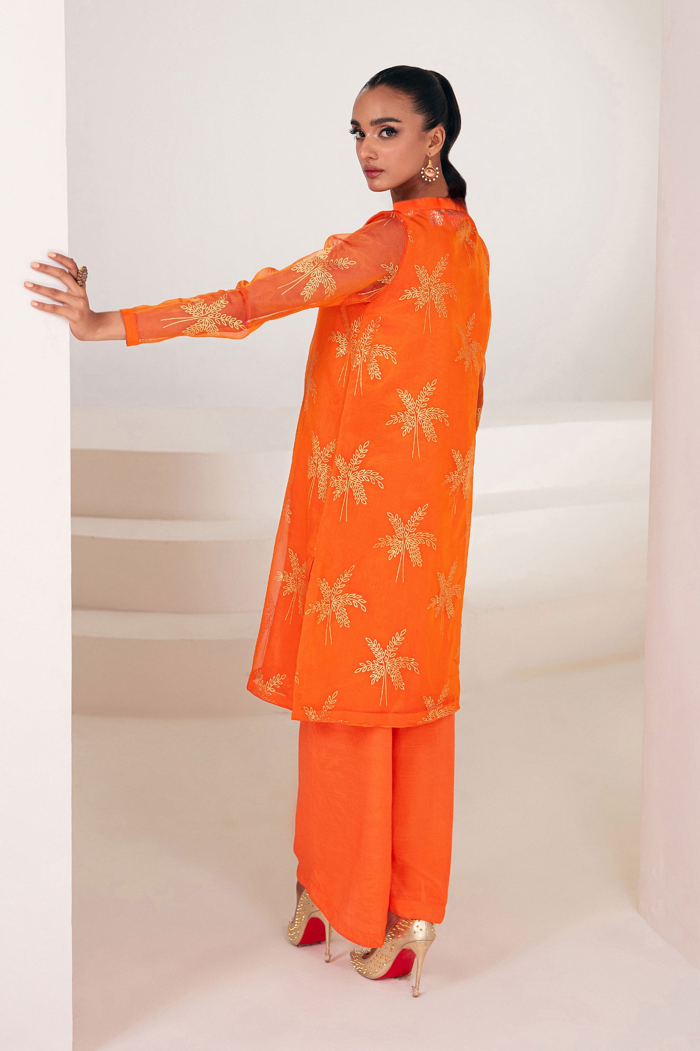 2 Pc Printed Organza Suit