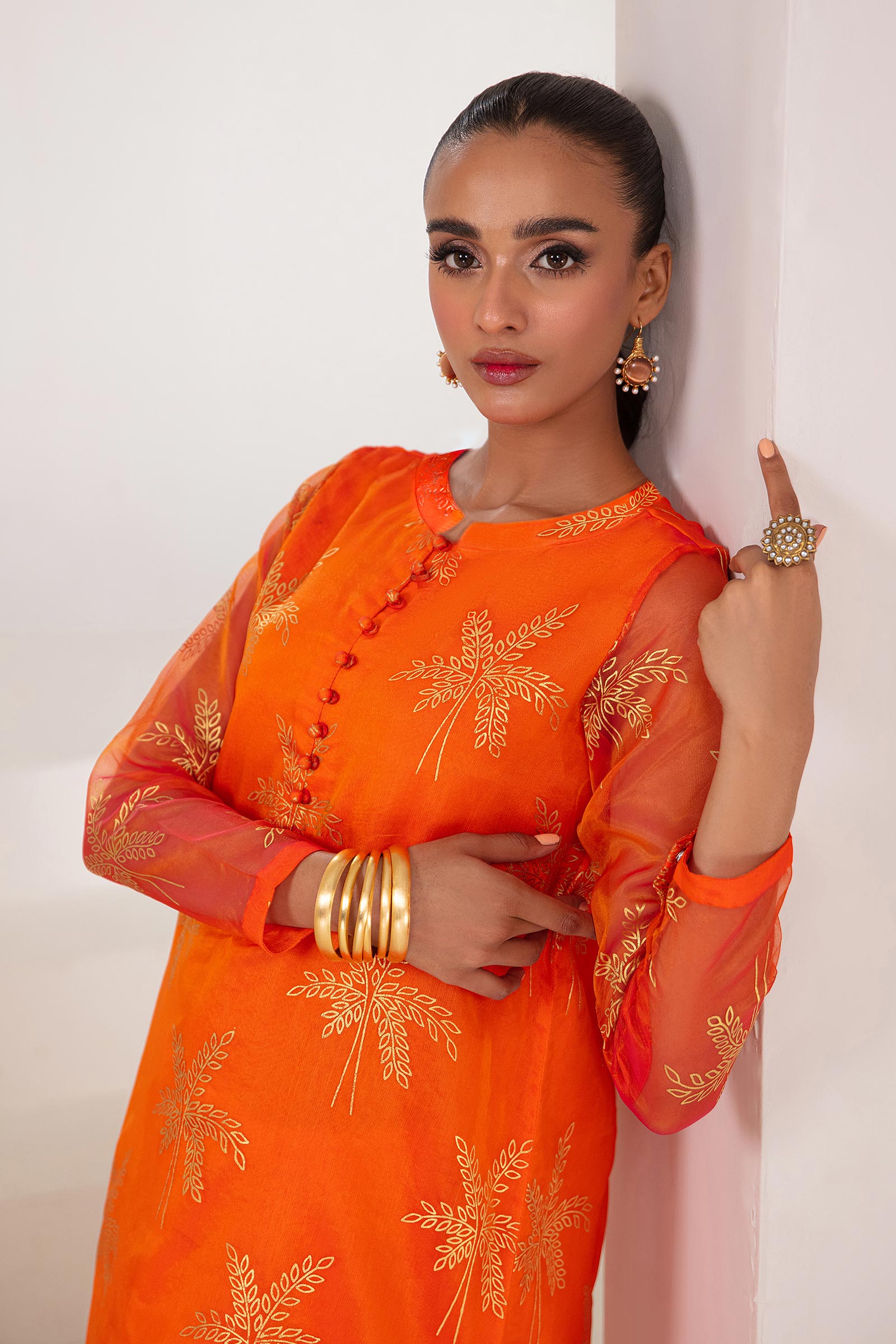 2 Pc Printed Organza Suit