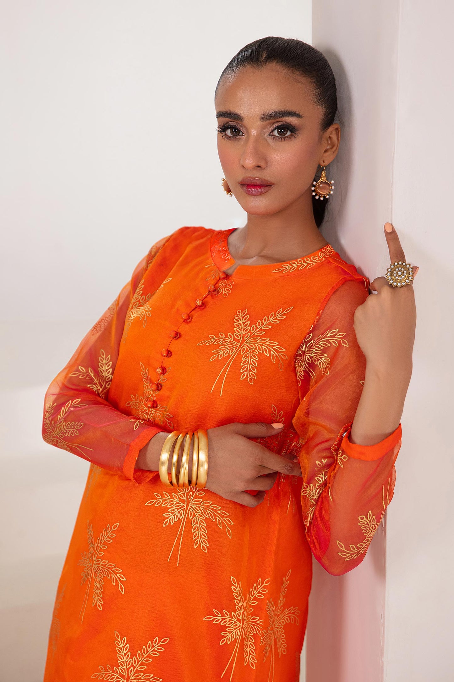 2 Pc Printed Organza Suit