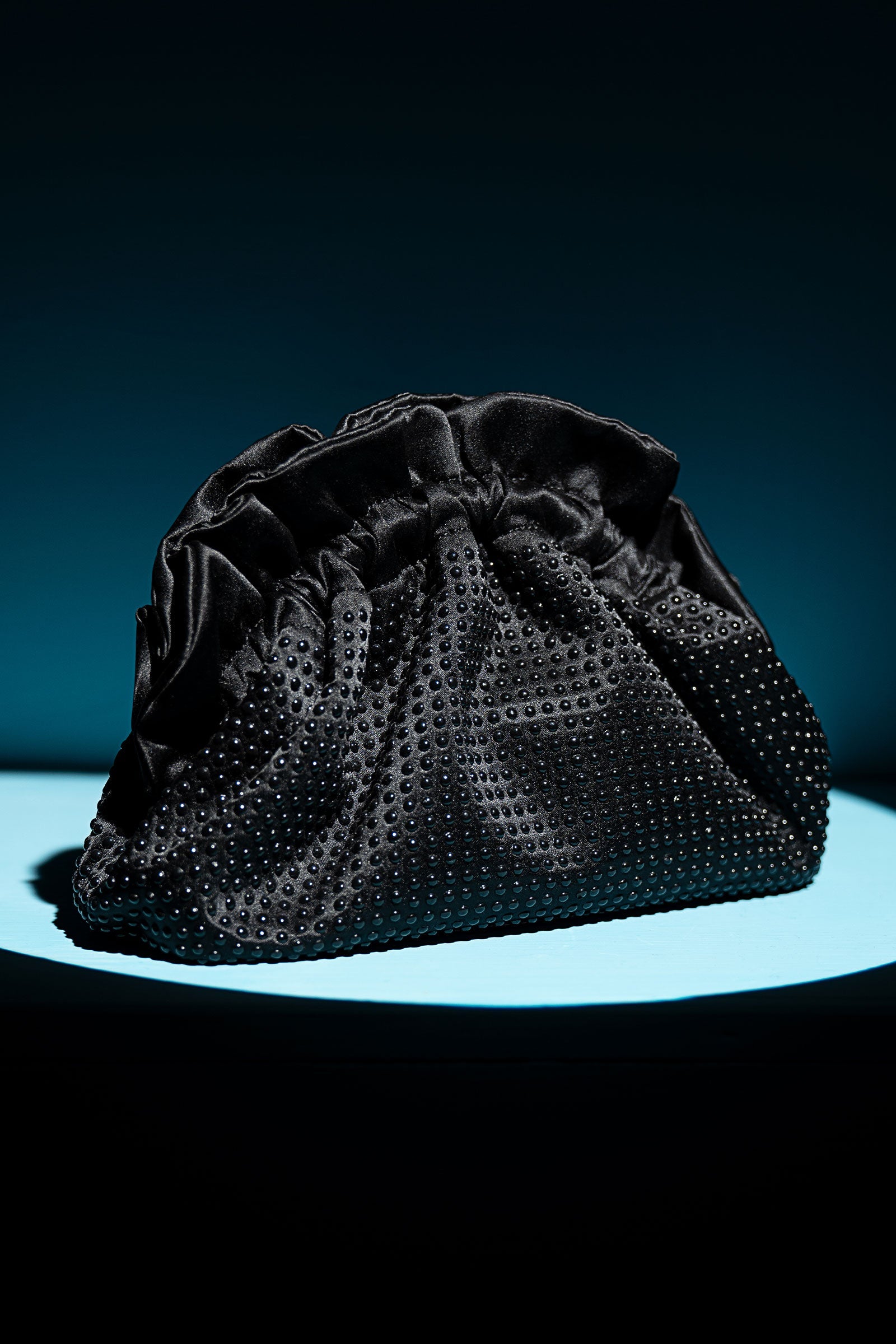 Ruched Pearl Clutch