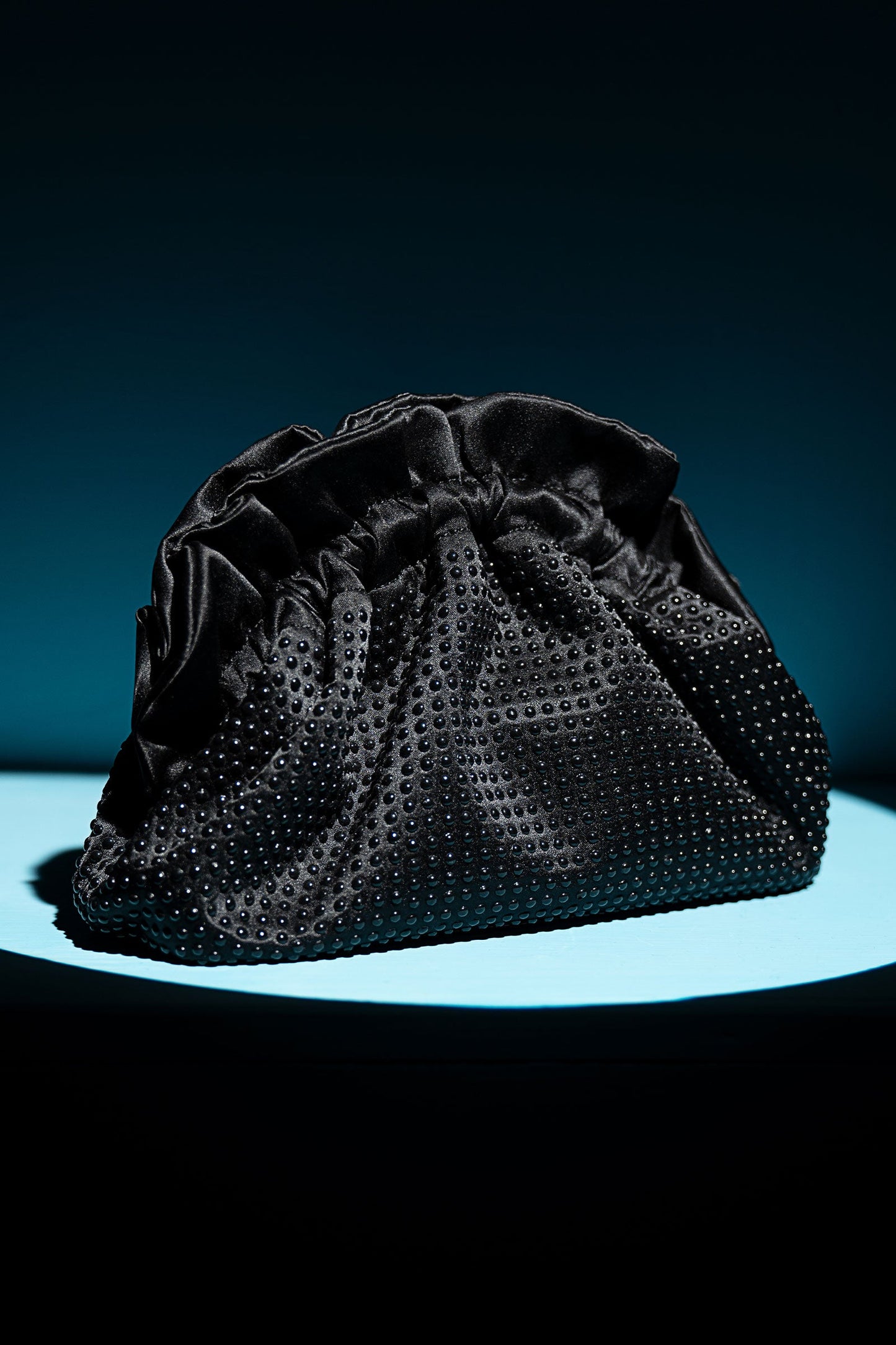 Ruched Pearl Clutch
