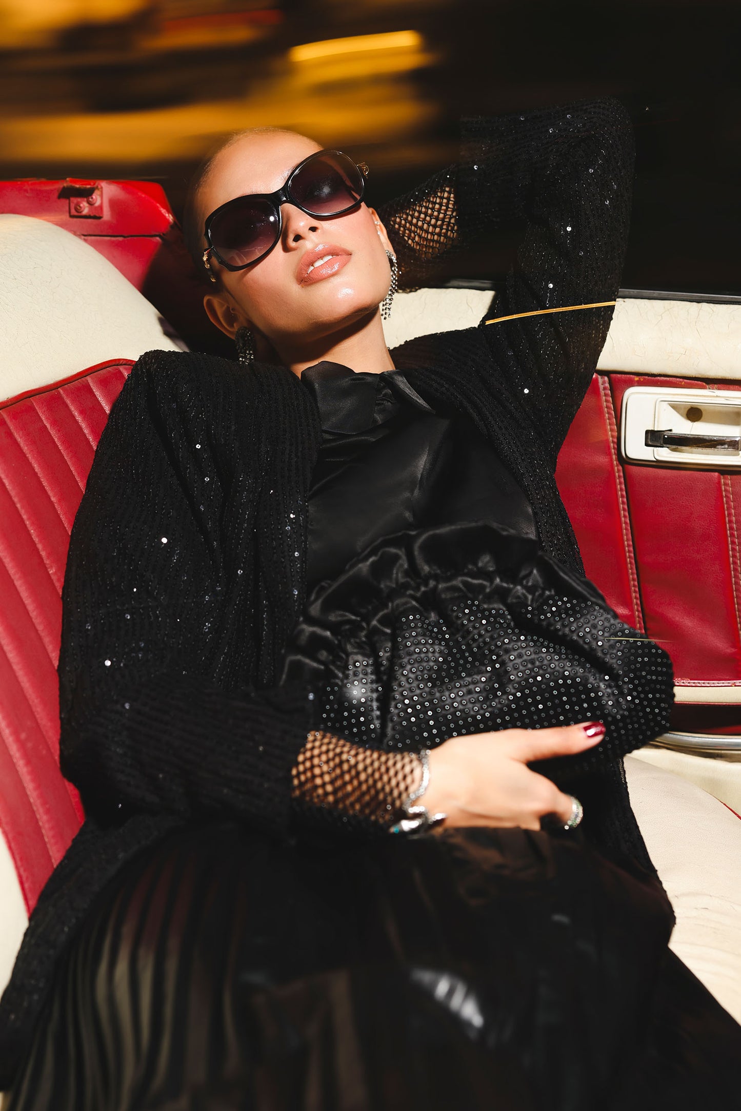 Ruched Pearl Clutch