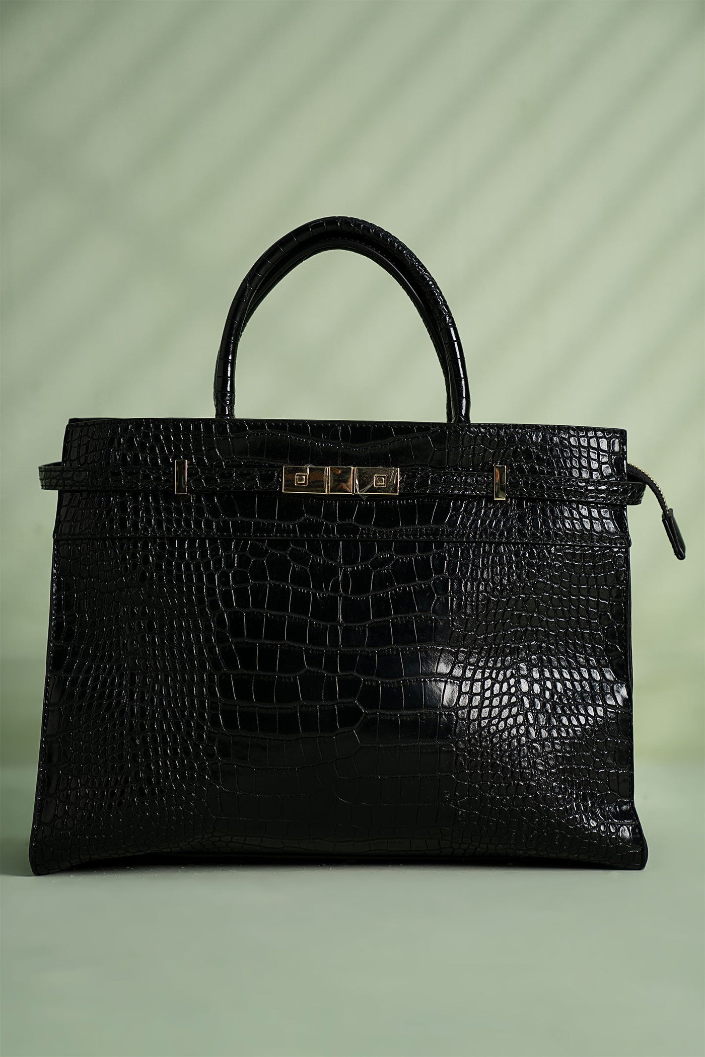 Belted Croc Tote