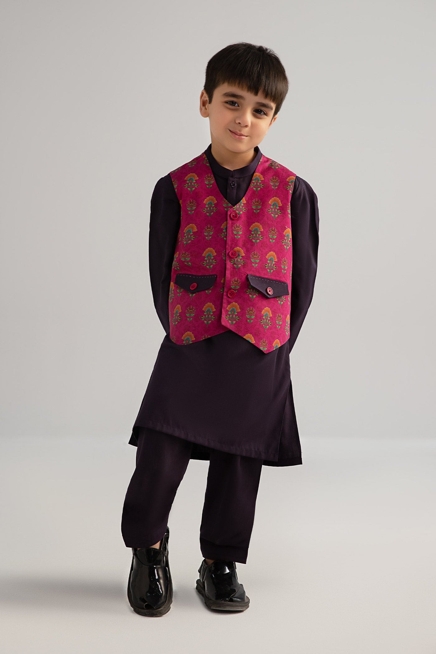 3 Piece Printed Blended Suit | MBI-3P25-03