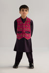 3 Piece Printed Blended Suit