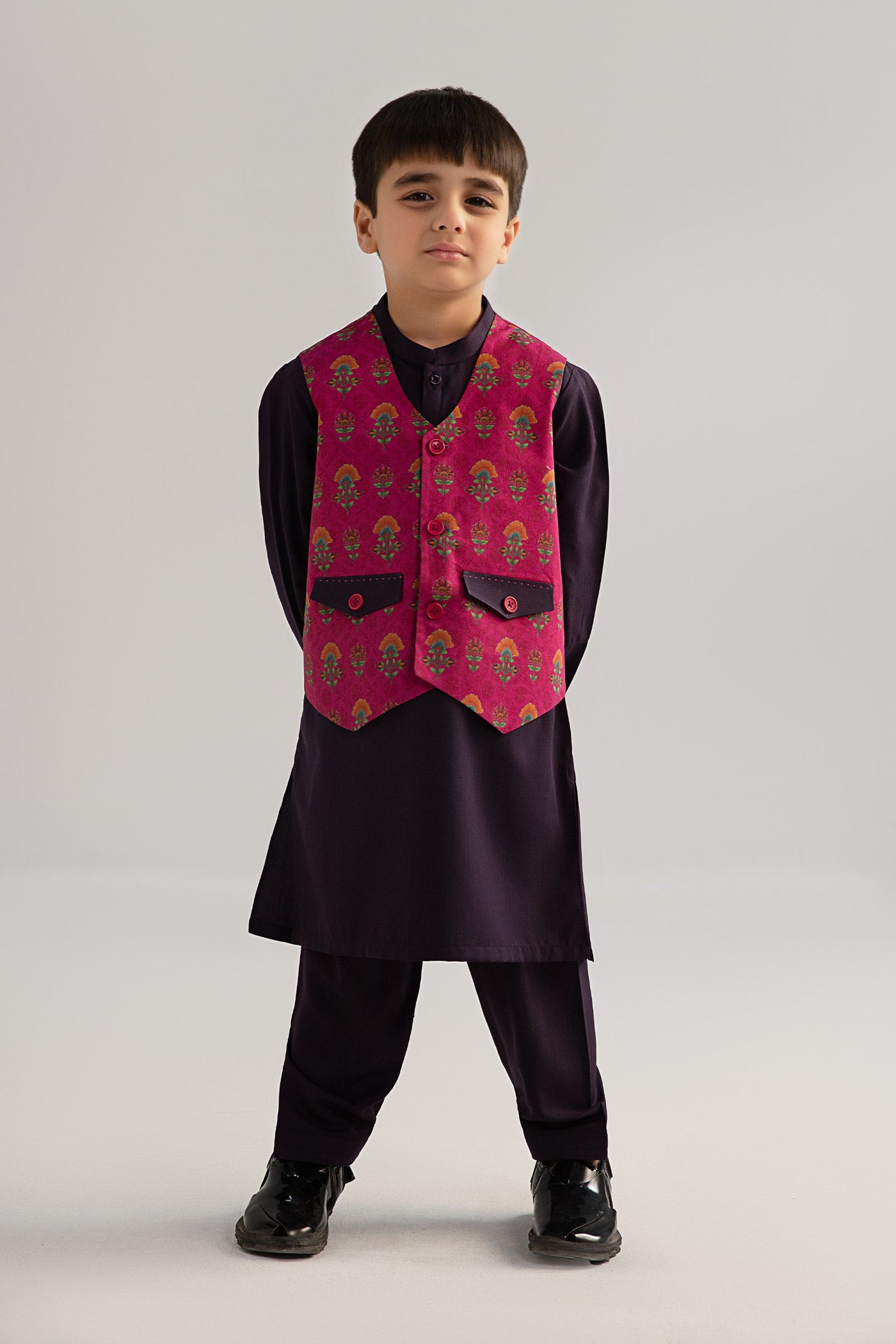 3 Piece Printed Blended Suit | MBI-3P25-03