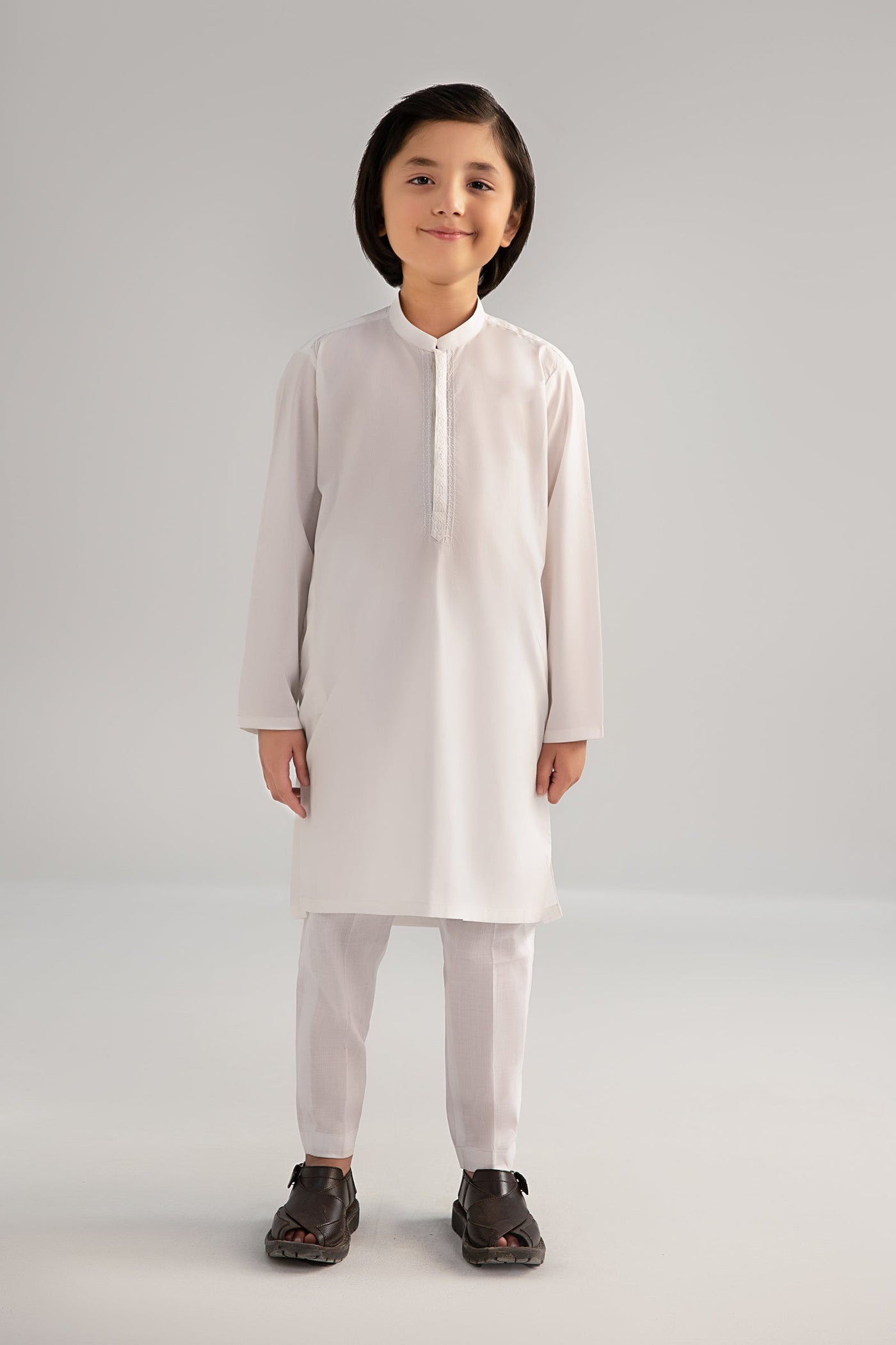 2 Piece Embroidered Cotton Suit | MBK-2P25-02