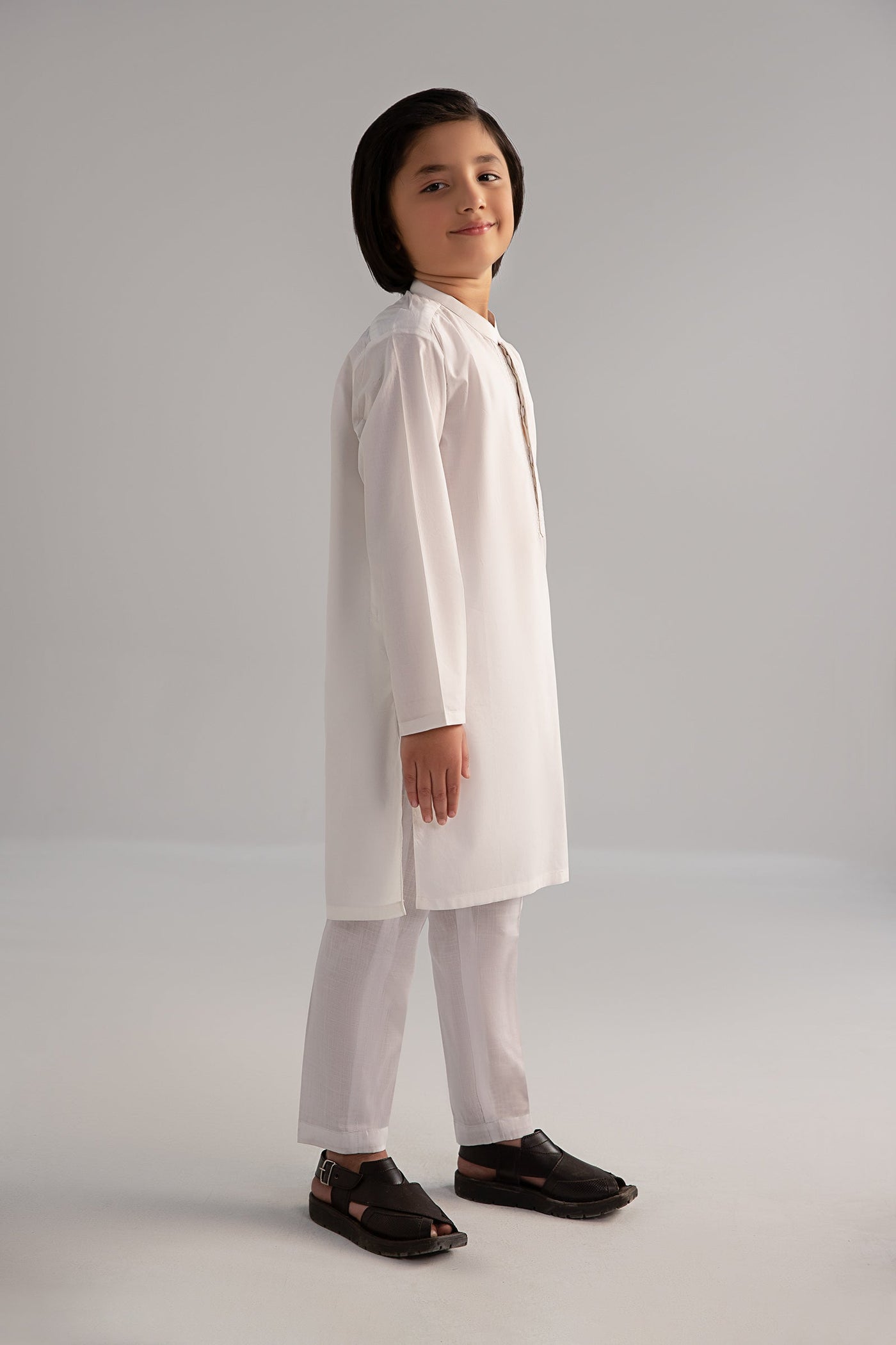 2 Piece Embroidered Cotton Suit | MBK-2P25-02