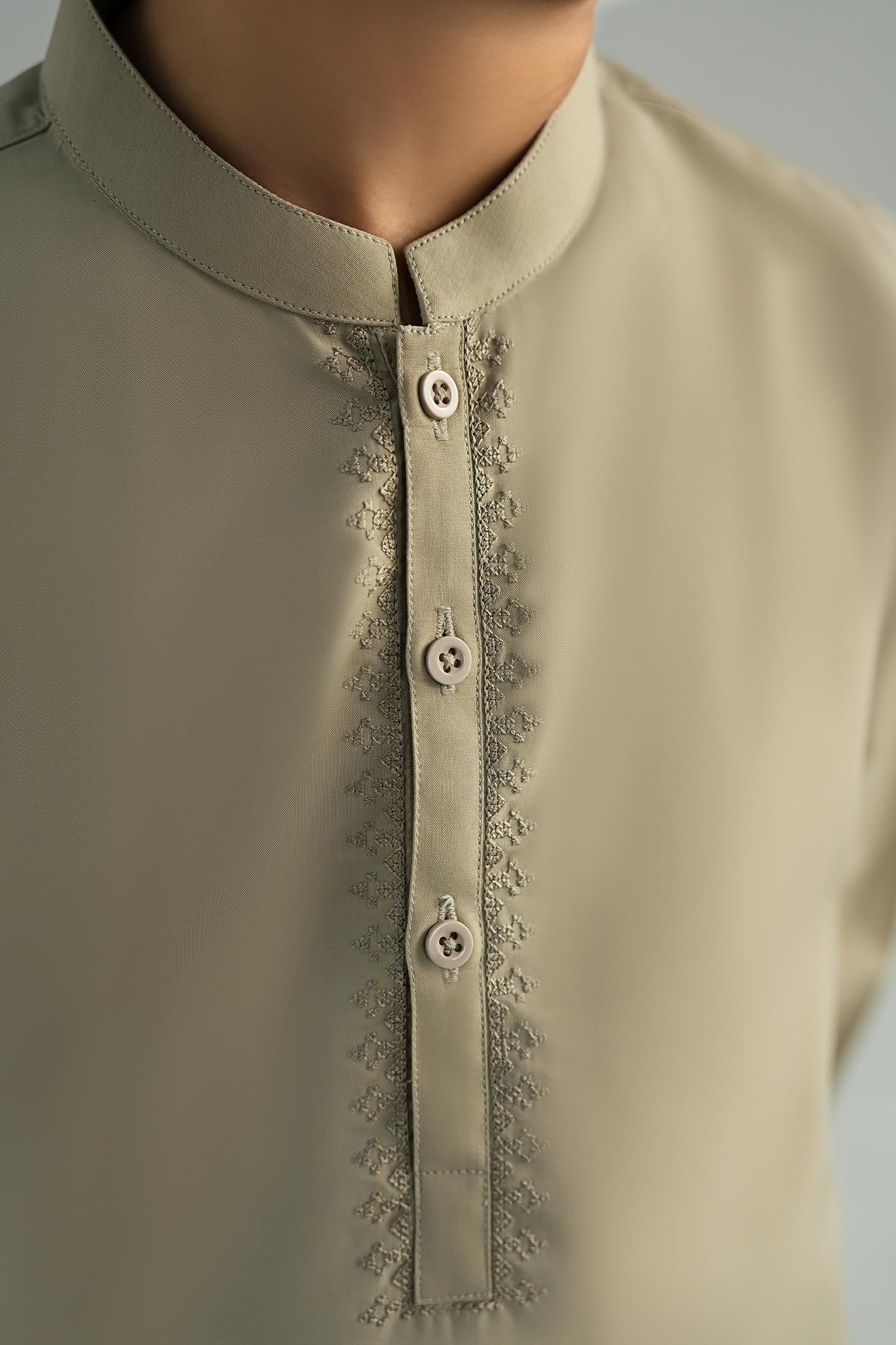 2 Piece Embroidered Blended Suit