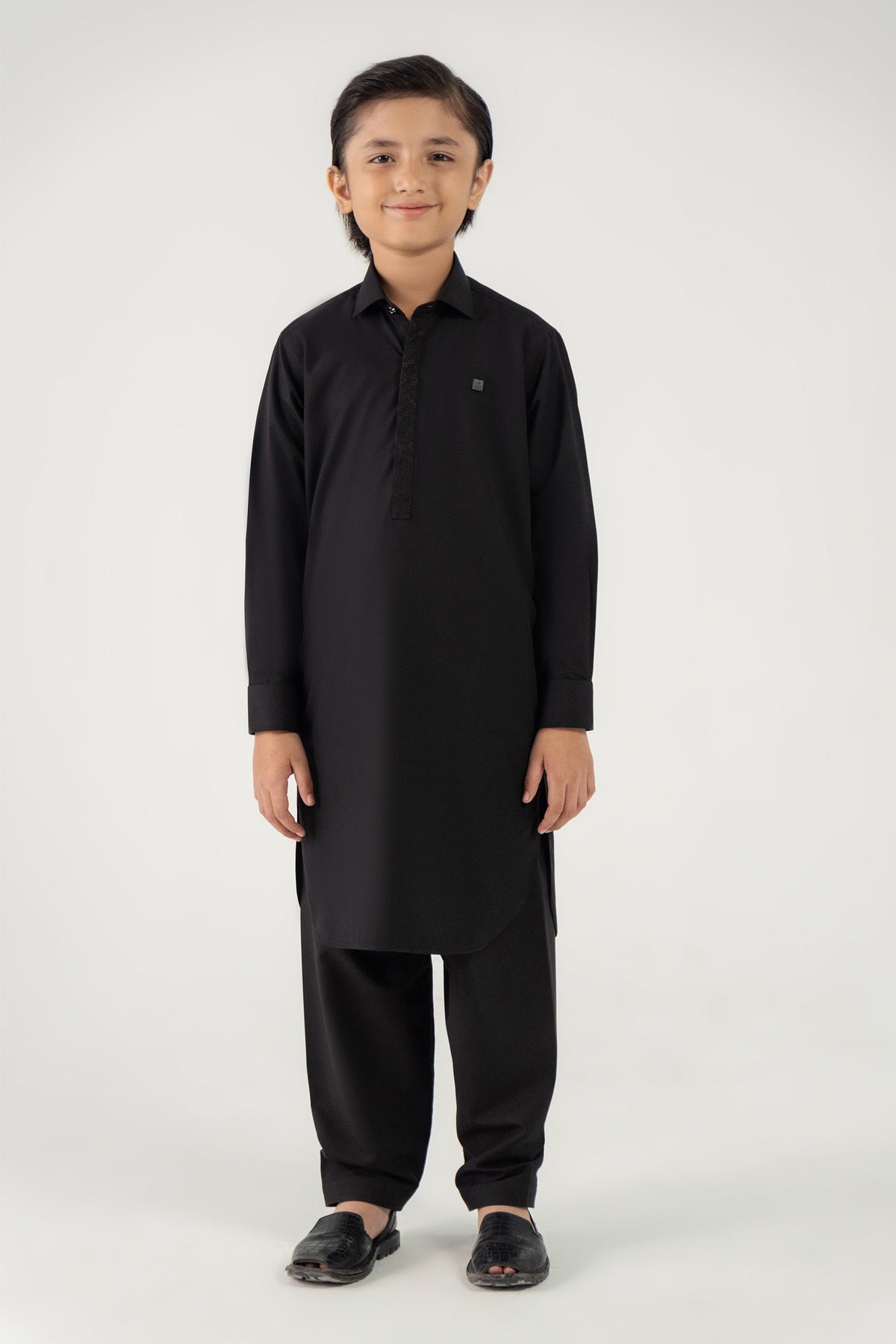 2 Piece Embroidered Blended Suit