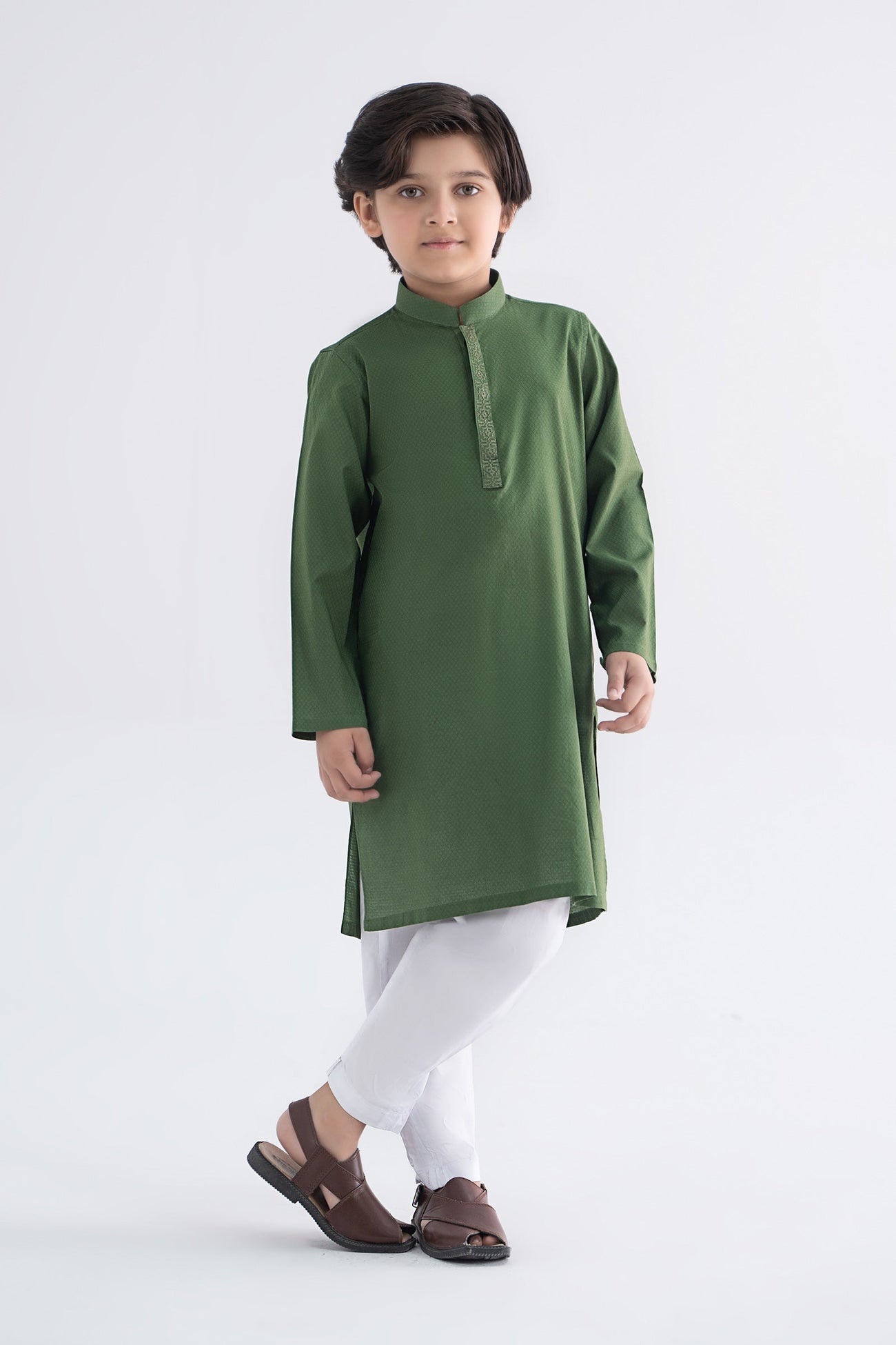 Embroidered Jacquard Kurta