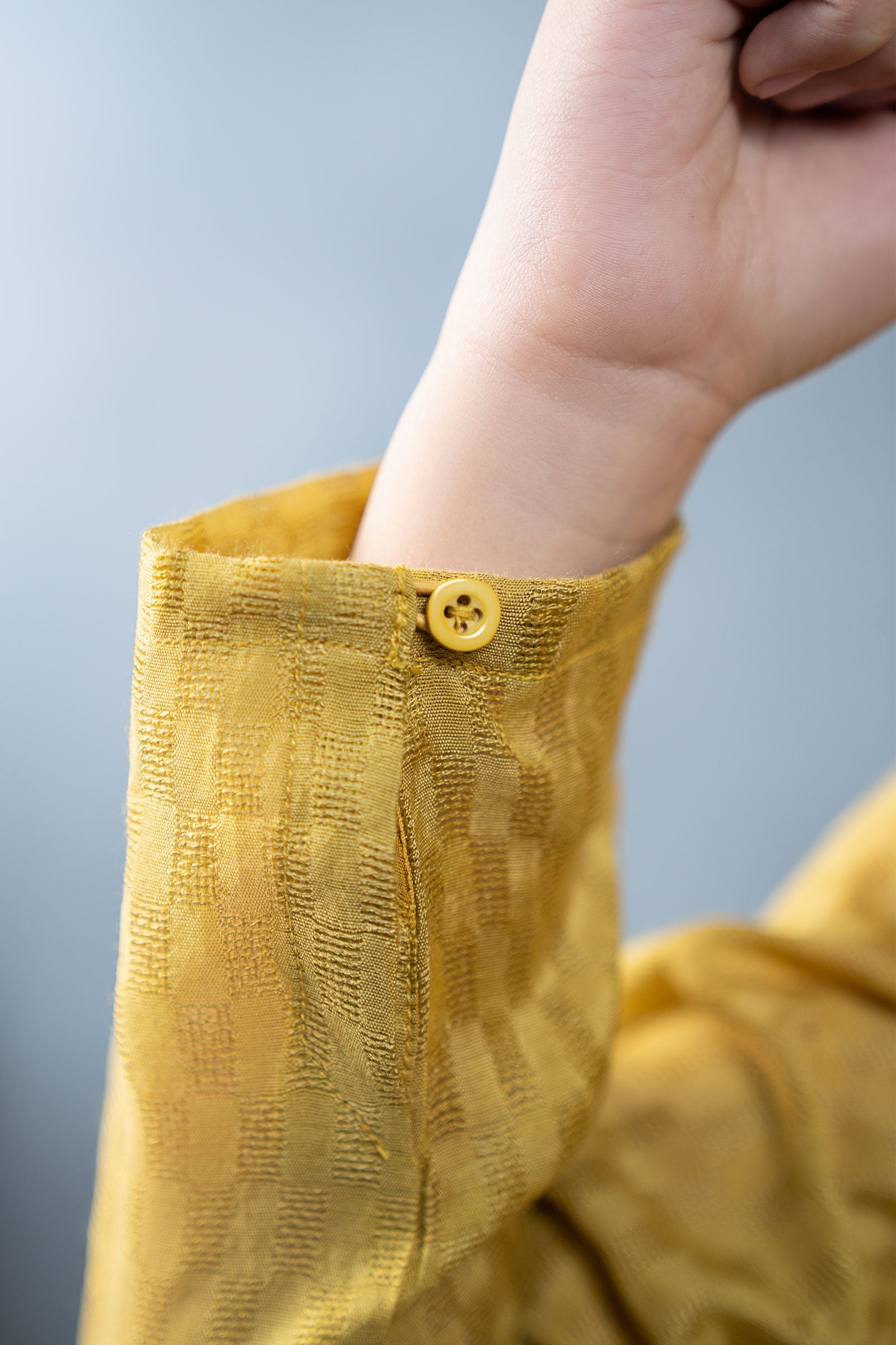 Hand-Embroidered Cotton Jacquard Kurta