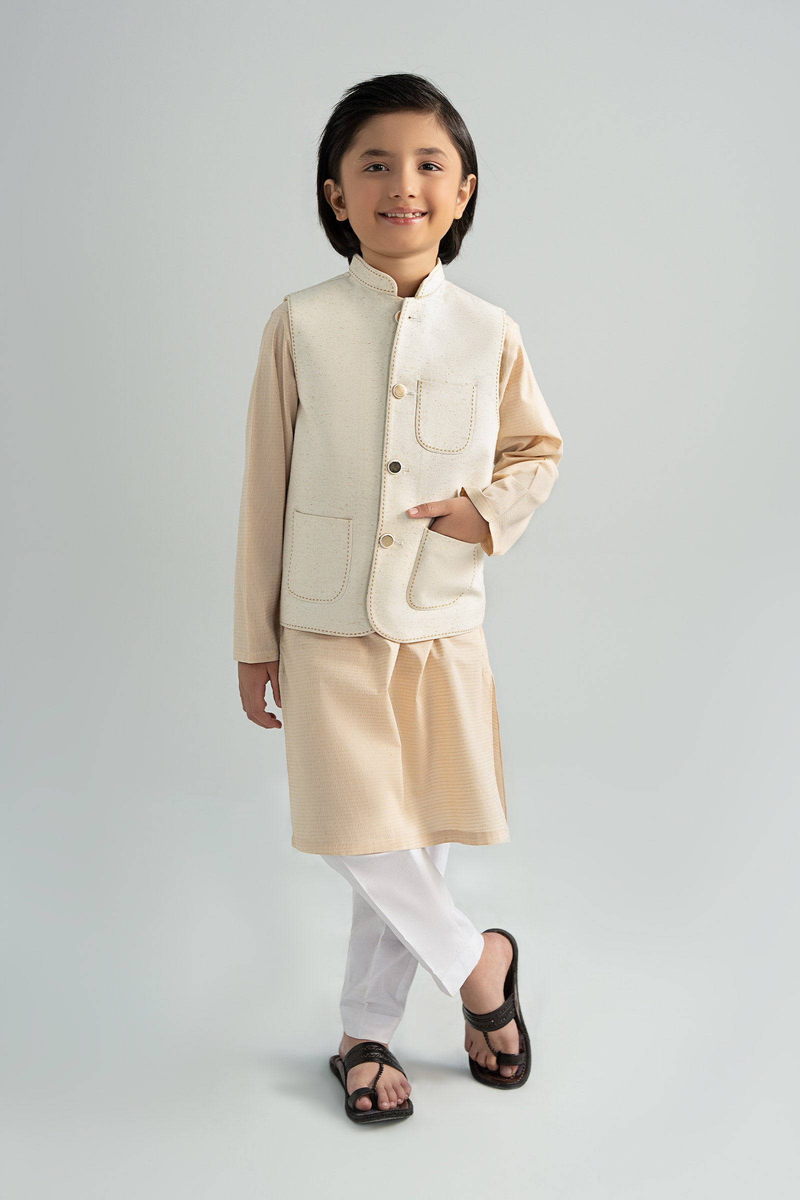 Natural Karandi Waistcoat