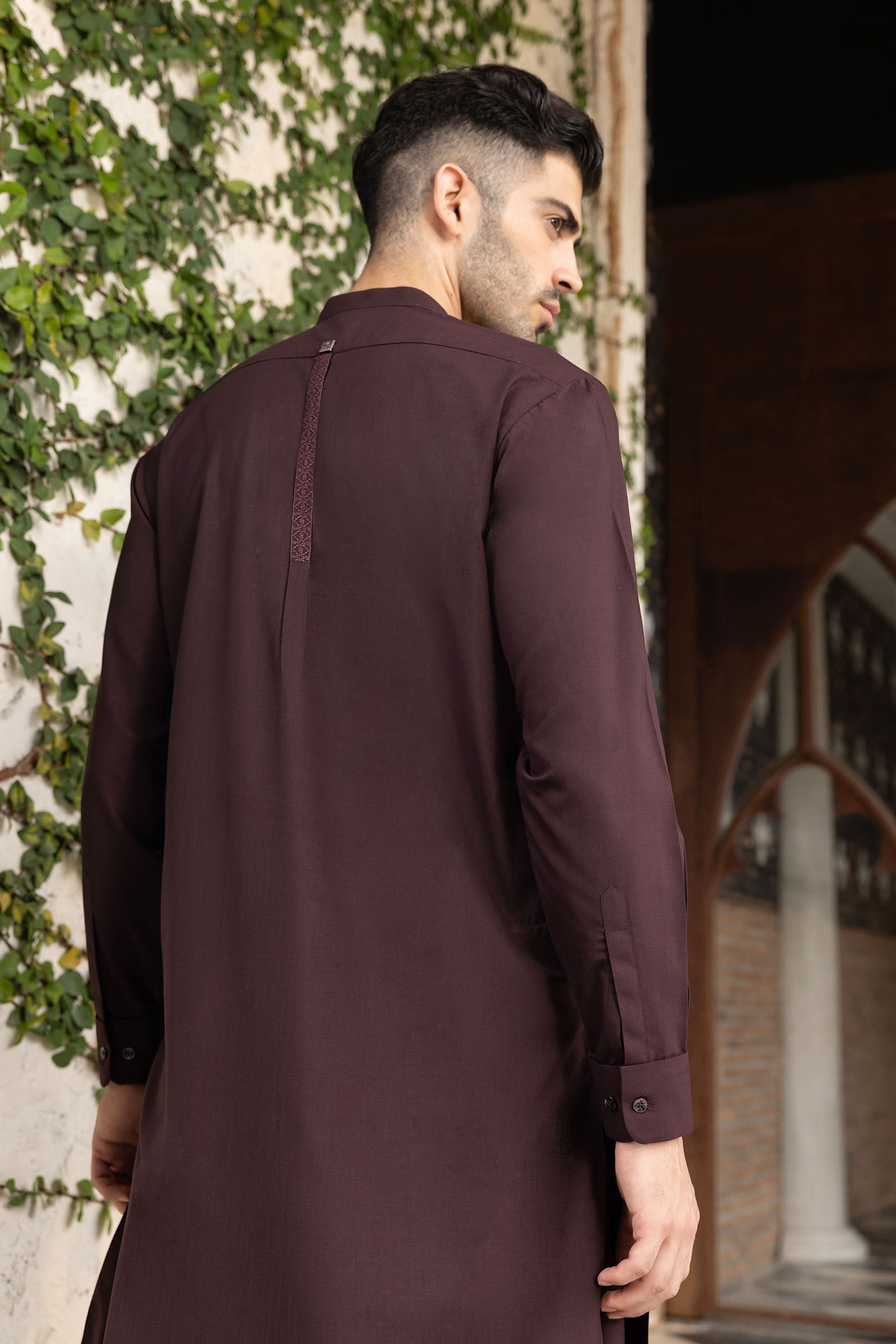 2 Piece Embroidered Blended Suit