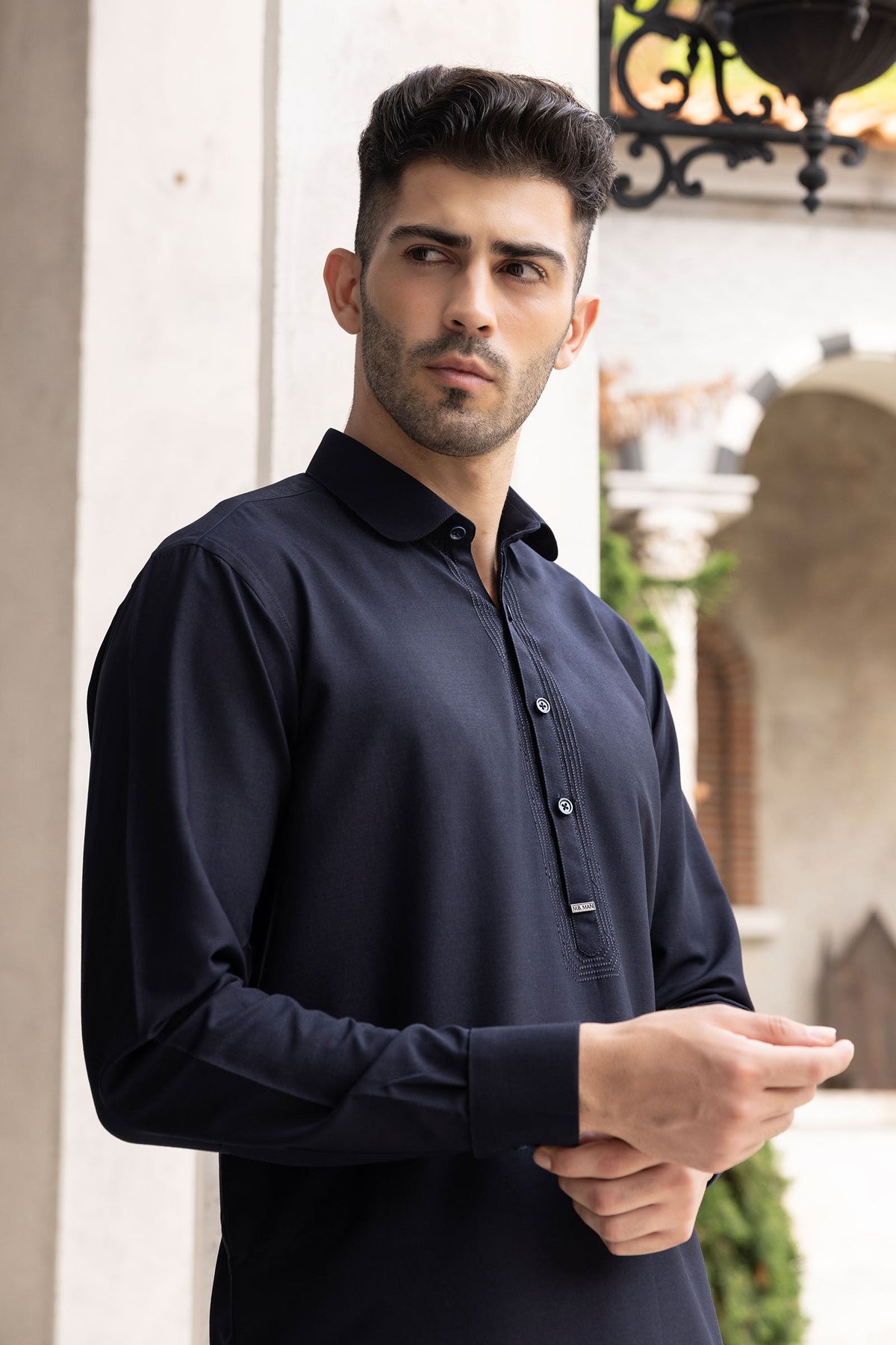 2 Piece Embroidered Blended Suit
