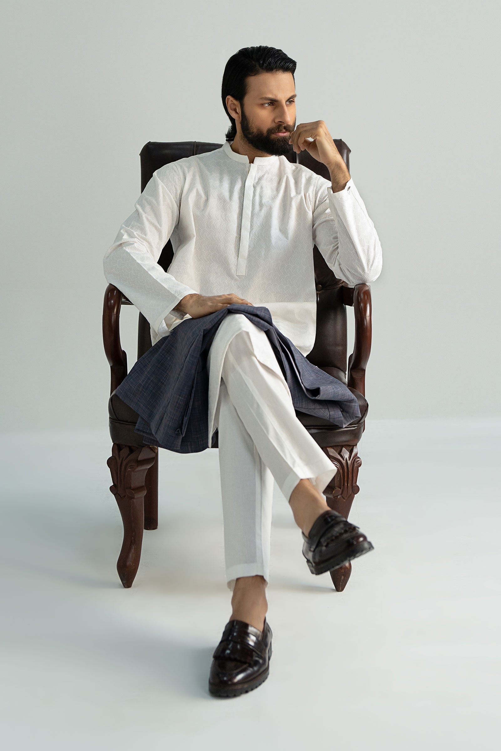 Embroidered Cotton Kurta