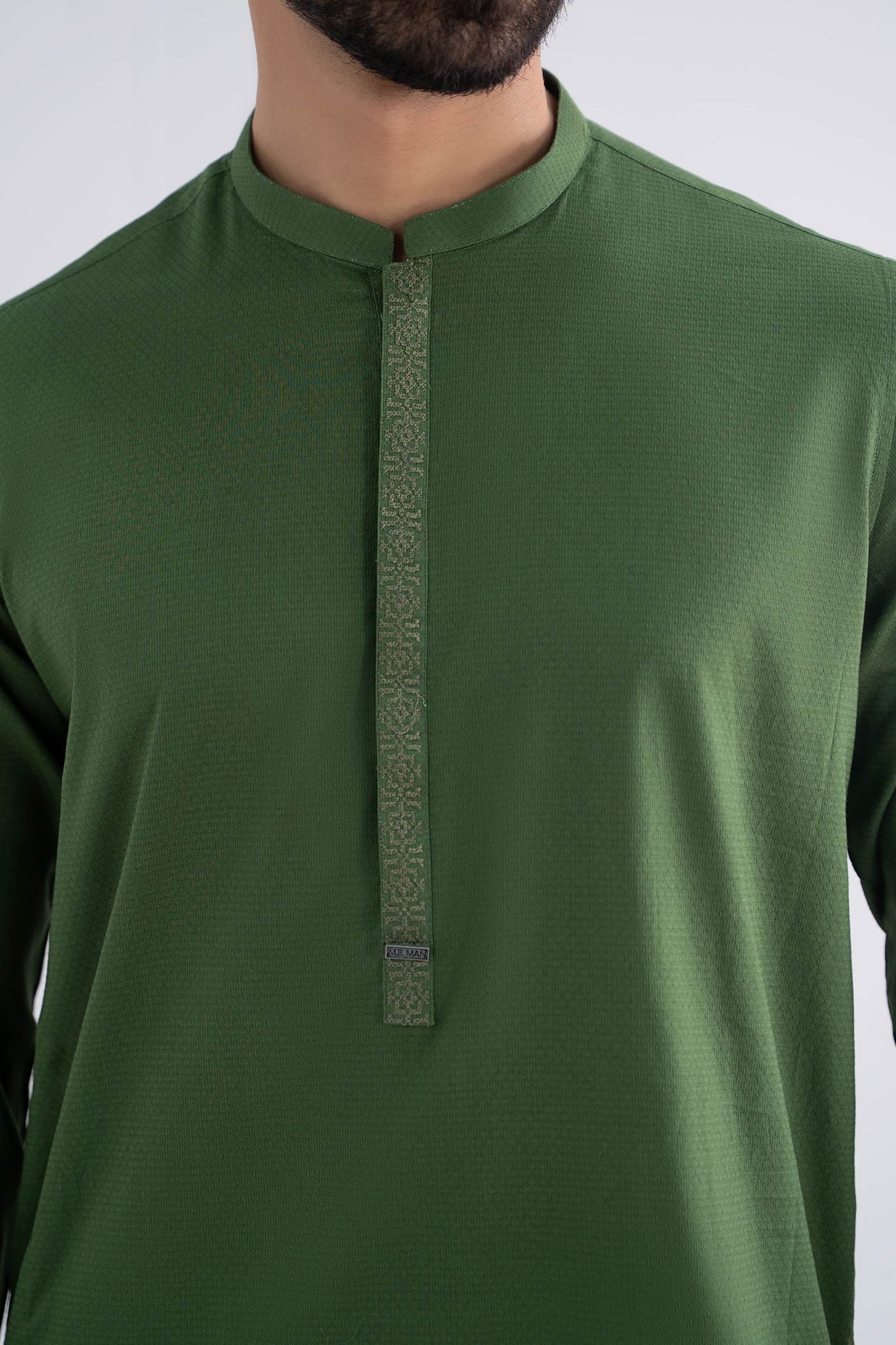 Embroidered Jacquard Kurta