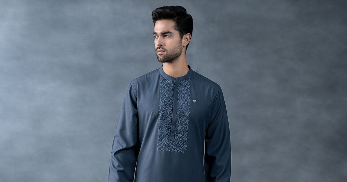 Embroidered Blended Kurta