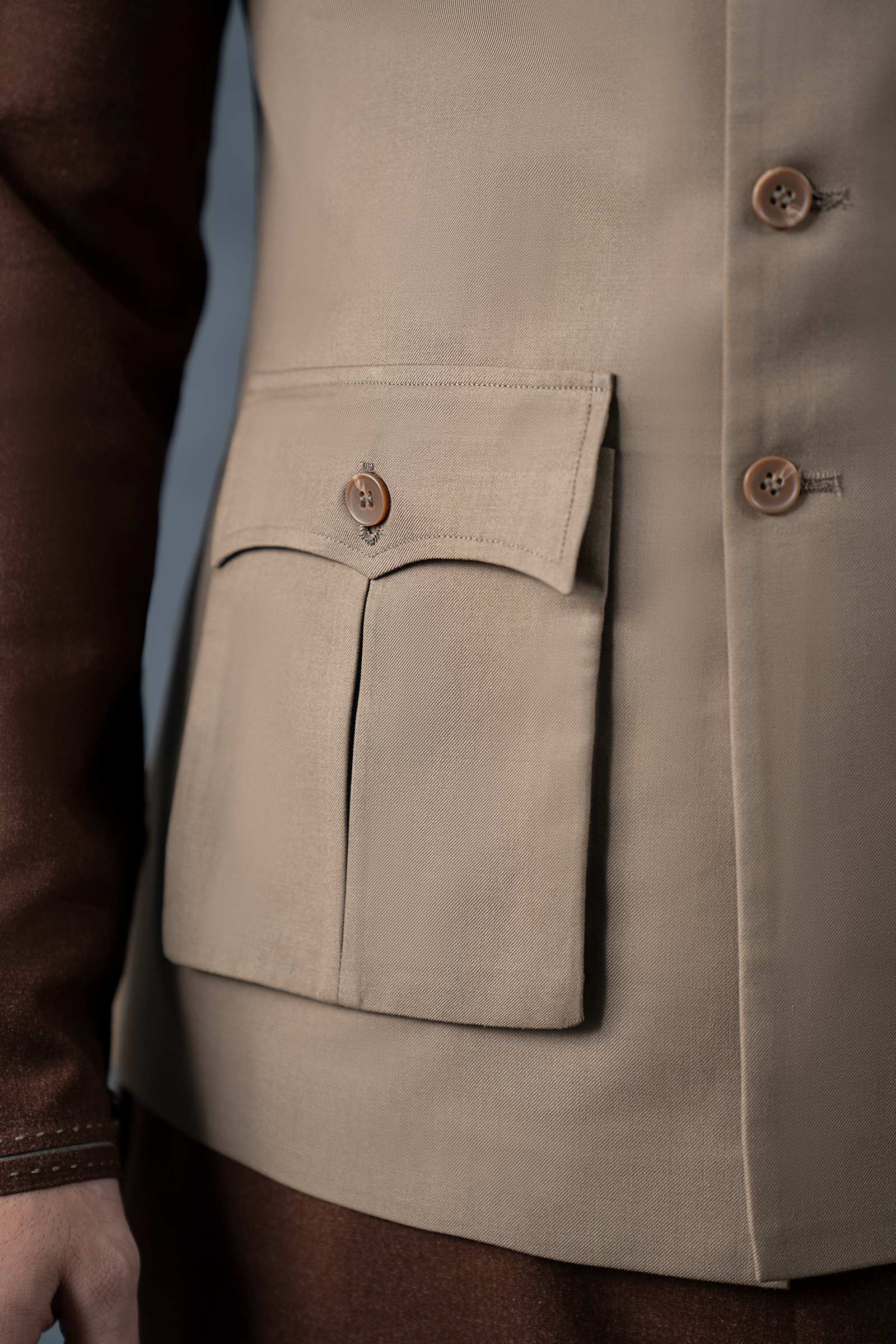 Tropical Khakki Waistcoat