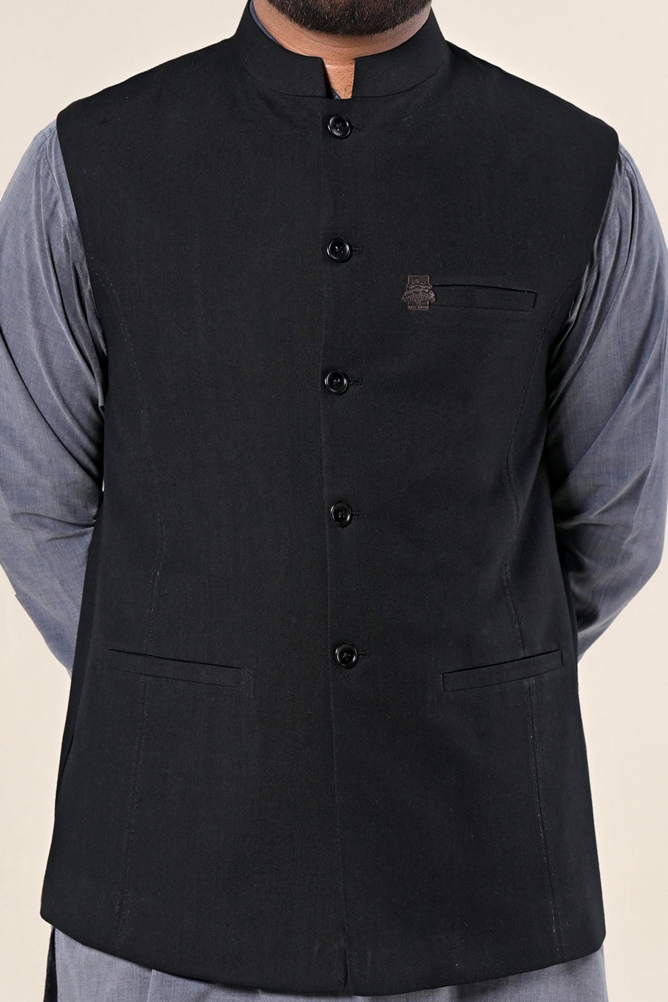 Blended Black Waistcoat