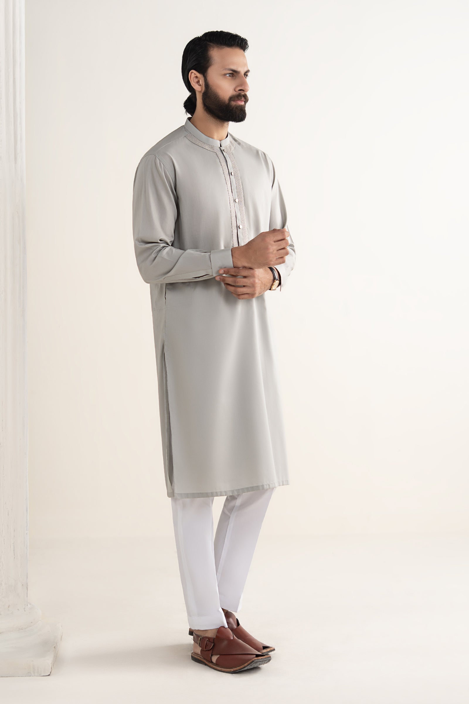 Embroidered Blended Kurta