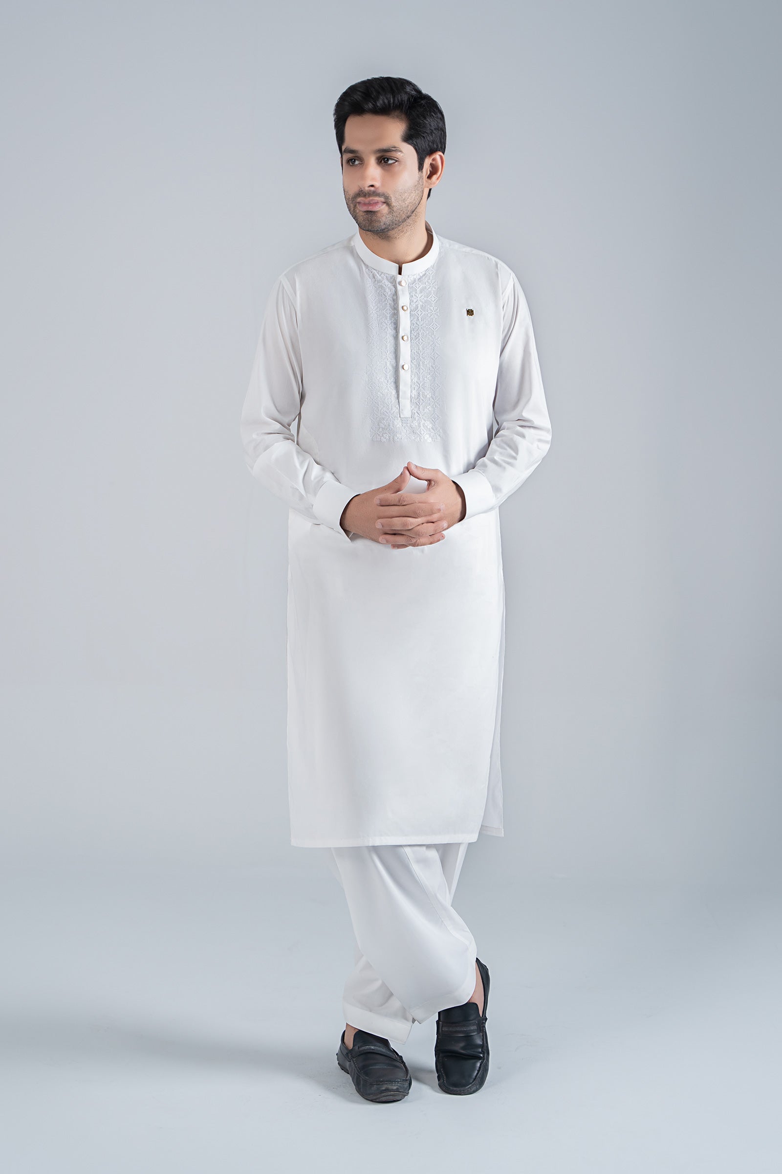 2 Piece Embroidered Cotton Suit