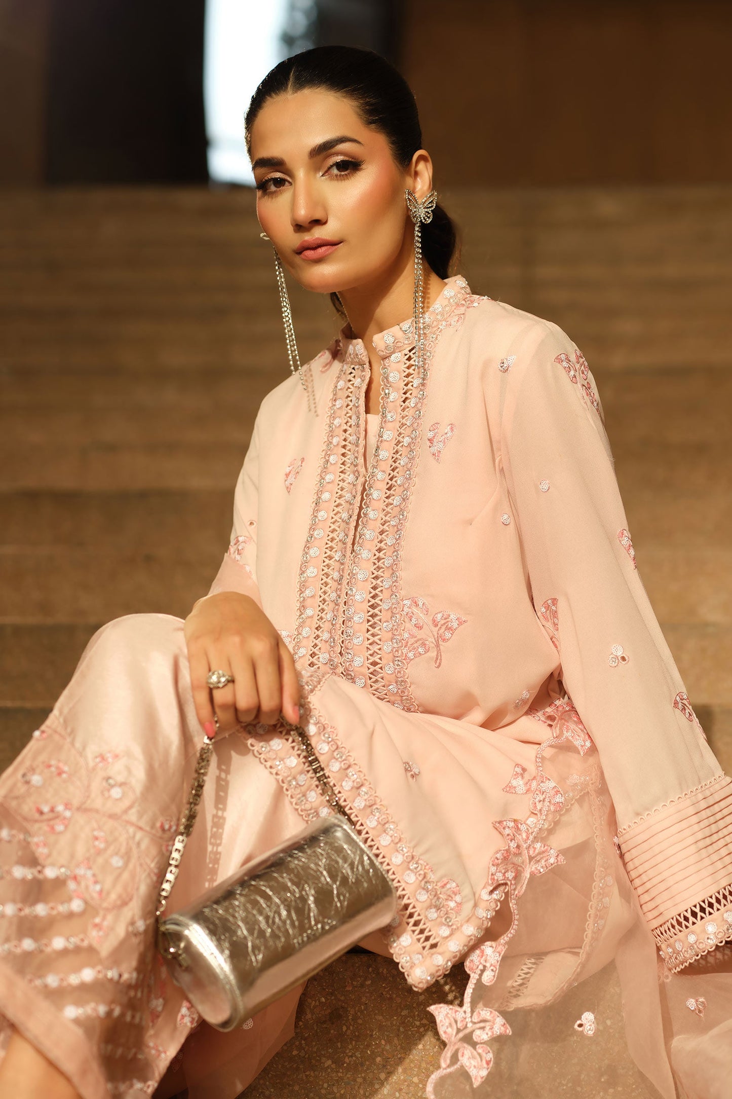 3 Piece Embroidered Georgette Suit