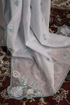 3 Piece Embroidered Tassel Silk Suit