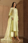 3 Piece Embroidered Tassel Silk Suit