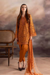3 Piece Embroidered Bamber Raw Silk Suit